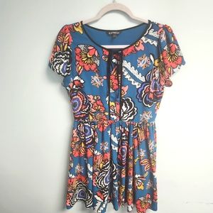 Eccentric Colorful Paisley Mini Dress